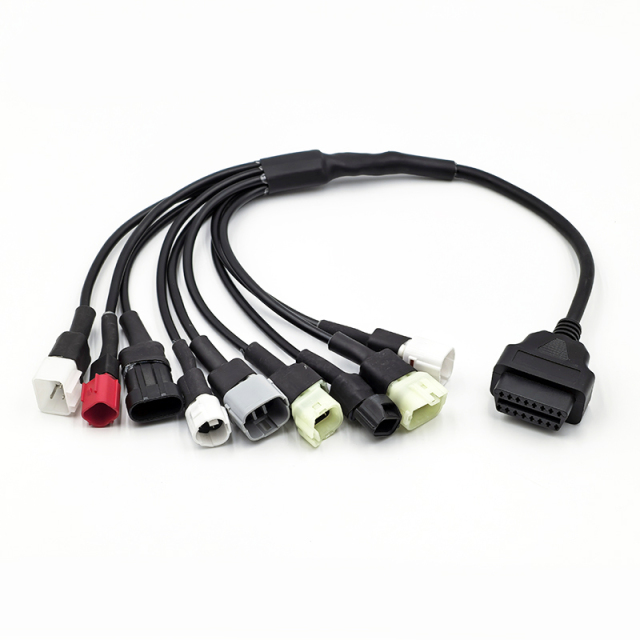 Universal 9in1 OBD2 Bike Diagnostic Splitter Cable Replacement for Honda KTM Suzuki Yamaha Kawasaki Delphi Motrocycles