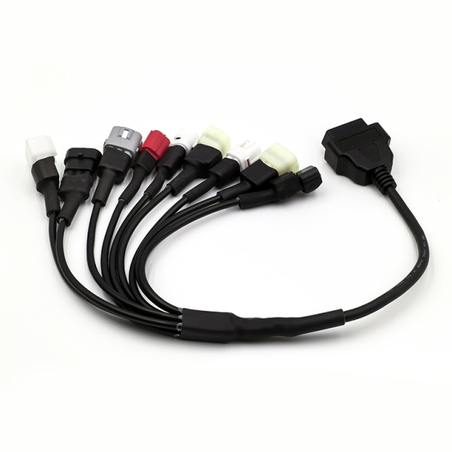 Universal 9in1 OBD2 Bike Diagnostic Splitter Cable Replacement for Honda KTM Suzuki Yamaha Kawasaki Delphi Motrocycles