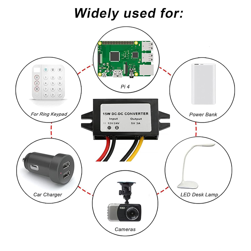Waterproof DC-DC Bulk Converter 12V 24V to 5V 3A 15W QC 3.0 USB Type C Output Adapter Step Down Module Power Supply Charger