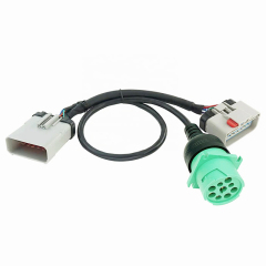 Custom 14 Way RP1226 RP-1226 14pin Male to Female to Type 2 Green J1939 Female Adapter Splitter Y Cable for Vehicles