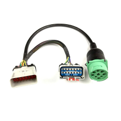 Custom 14 Way RP1226 RP-1226 14pin Male to Female to Type 2 Green J1939 Female Adapter Splitter Y Cable for Vehicles