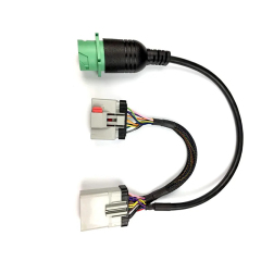 Custom 14 Way RP1226 RP-1226 14pin Male to Female to Type 2 Green J1939 Female Adapter Splitter Y Cable for Vehicles