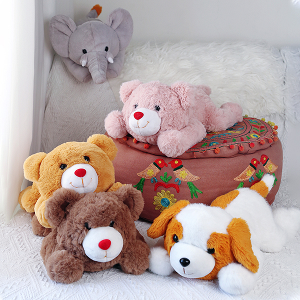 KingKong Toys Custom 24'' Lying Pink Teddy Bear Plushie Cushion For Children Pillow