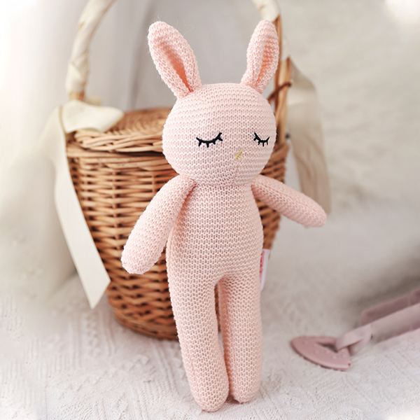 KingKong Toys Custom 18'' Plush Pink Cute Bunny Knitted Animal Family,KingKong Toys