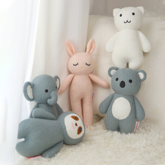 KingKong Toys Custom 18'' Plush Pink Cute Bunny Knitted Animal Family,KingKong Toys