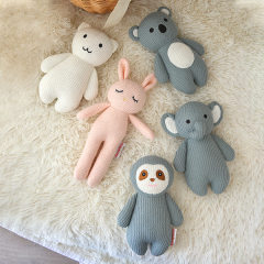 KingKong Toys Custom 18'' Plush Pink Cute Bunny Knitted Animal Family,KingKong Toys