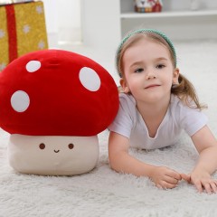 12 Inch Red Mushroom Plushies Squishy Pillow Cute Stuffed Animals Kawaii Plush Toys Throw Pillow Decoration Gift for Girls Boys,KingKong Toys
