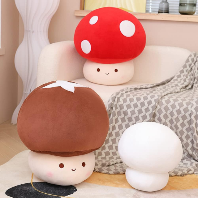 12 Inch Red Mushroom Plushies Squishy Pillow Cute Stuffed Animals Kawaii Plush Toys Throw Pillow Decoration Gift for Girls Boys,KingKong Toys