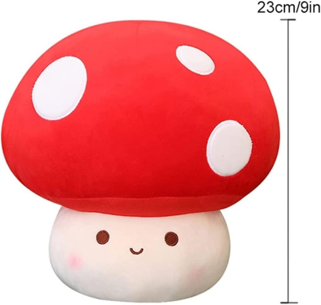 12 Inch Red Mushroom Plushies Squishy Pillow Cute Stuffed Animals Kawaii Plush Toys Throw Pillow Decoration Gift for Girls Boys,KingKong Toys