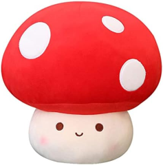 12 Inch Red Mushroom Plushies Squishy Pillow Cute Stuffed Animals Kawaii Plush Toys Throw Pillow Decoration Gift for Girls Boys,KingKong Toys