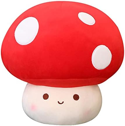 12 Inch Red Mushroom Plushies Squishy Pillow Cute Stuffed Animals Kawaii Plush Toys Throw Pillow Decoration Gift for Girls Boys,KingKong Toys