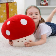 12 Inch Red Mushroom Plushies Squishy Pillow Cute Stuffed Animals Kawaii Plush Toys Throw Pillow Decoration Gift for Girls Boys,KingKong Toys