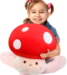 12 Inch Red Mushroom Plushies Squishy Pillow Cute Stuffed Animals Kawaii Plush Toys Throw Pillow Decoration Gift for Girls Boys,KingKong Toys