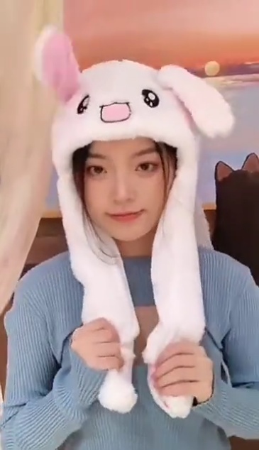 Kawaii Funny Plush Bunny Moving Jumping Rabbit Cute Unisex Animal Ear Flap Hat With LED Lights,KingKong Toys