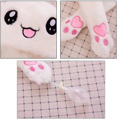 Kawaii Funny Plush Bunny Moving Jumping Rabbit Cute Unisex Animal Ear Flap Hat With LED Lights,KingKong Toys