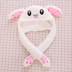 Kawaii Funny Plush Bunny Moving Jumping Rabbit Cute Unisex Animal Ear Flap Hat With LED Lights,KingKong Toys