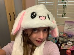 Kawaii Funny Plush Bunny Moving Jumping Rabbit Cute Unisex Animal Ear Flap Hat With LED Lights,KingKong Toys