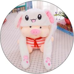 Kawaii Funny Plush Bunny Moving Jumping Rabbit Cute Unisex Animal Ear Flap Hat With LED Lights,KingKong Toys