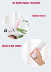 Kawaii Funny Plush Bunny Moving Jumping Rabbit Cute Unisex Animal Ear Flap Hat With LED Lights,KingKong Toys