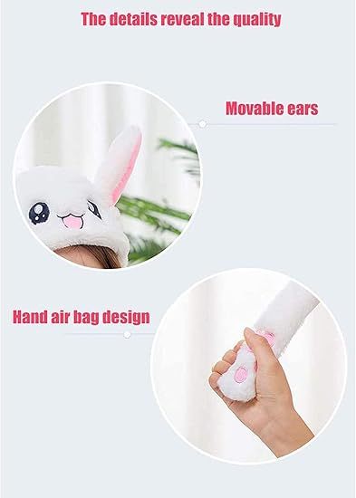 Kawaii Funny Plush Bunny Moving Jumping Rabbit Cute Unisex Animal Ear Flap Hat With LED Lights,KingKong Toys