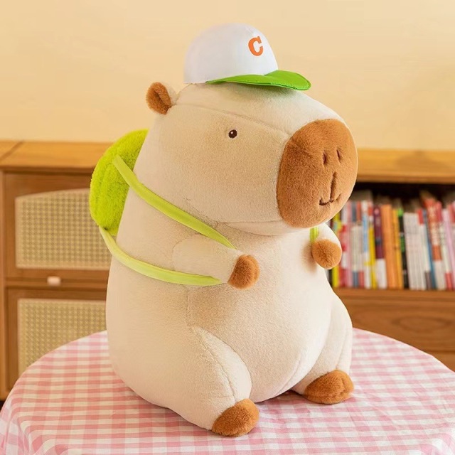 Adorable Capybara Backpack Kawaii plush stuffed animal with Fluffy Adjustable shoulder strap,KingKong Toys