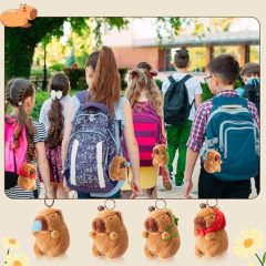 Cute Capybara Plush Keychain Realistic Capybara Stuffed Animals Plush Toy with Turtle Backpack Pendant for kids bag,KingKong Toys