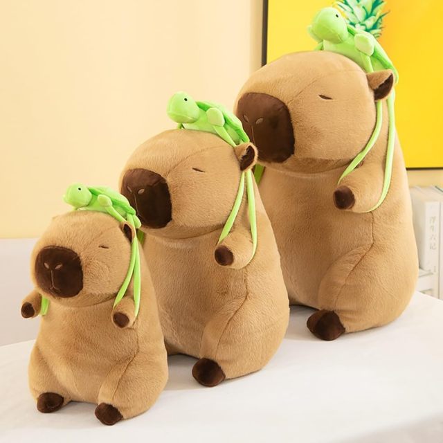 Adorable Capybara Backpack Kawaii plush stuffed animal with Fluffy Adjustable shoulder strap,KingKong Toys