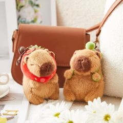 Cute Capybara Plush Keychain Realistic Capybara Stuffed Animals Plush Toy with Turtle Backpack Pendant for kids bag,KingKong Toys