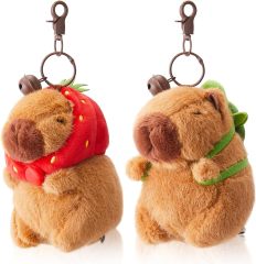 Cute Capybara Plush Keychain Realistic Capybara Stuffed Animals Plush Toy with Turtle Backpack Pendant for kids bag,KingKong Toys