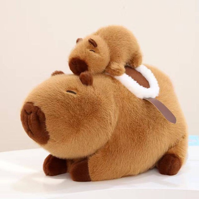 Adorable Capybara Backpack Kawaii plush stuffed animal with Fluffy Adjustable shoulder strap,KingKong Toys