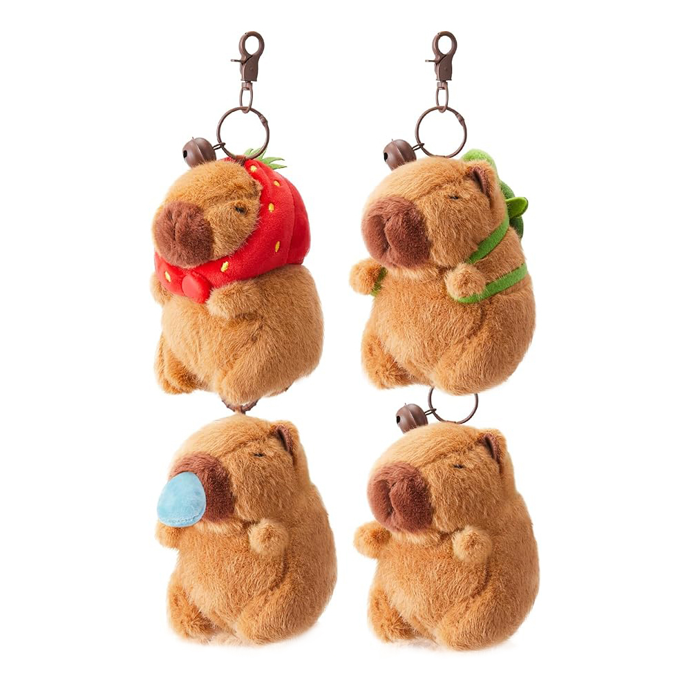 Cute Capybara Plush Keychain Realistic Capybara Stuffed Animals Plush Toy with Turtle Backpack Pendant for kids bag,KingKong Toys