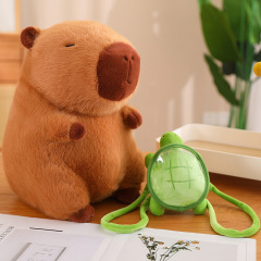 Adorable Capybara Backpack Kawaii plush stuffed animal with Fluffy Adjustable shoulder strap,KingKong Toys