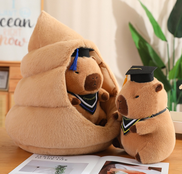 Adorable Capybara Backpack Kawaii plush stuffed animal with Fluffy Adjustable shoulder strap,KingKong Toys