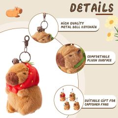 Cute Capybara Plush Keychain Realistic Capybara Stuffed Animals Plush Toy with Turtle Backpack Pendant for kids bag,KingKong Toys