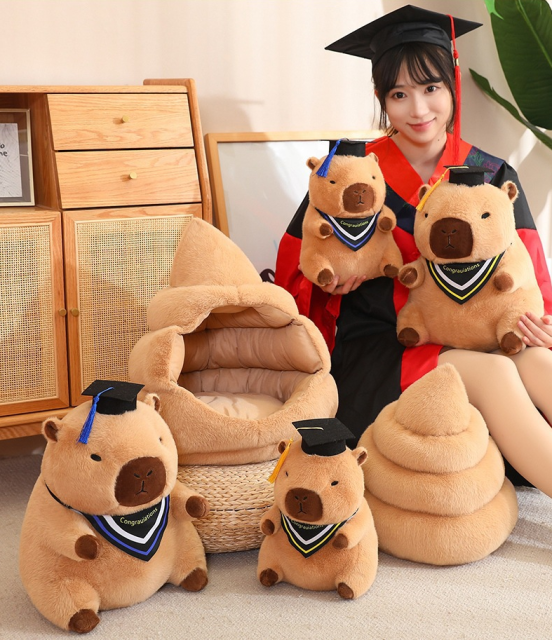 Adorable Capybara Backpack Kawaii plush stuffed animal with Fluffy Adjustable shoulder strap,KingKong Toys