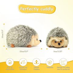 Hedgehog Stuffed Animal Large Mommy Hedgehog Plush Toys with 4 Baby Soft Cuddly Plushie Toy Sets for Birthday Gifts,KingKong Toys