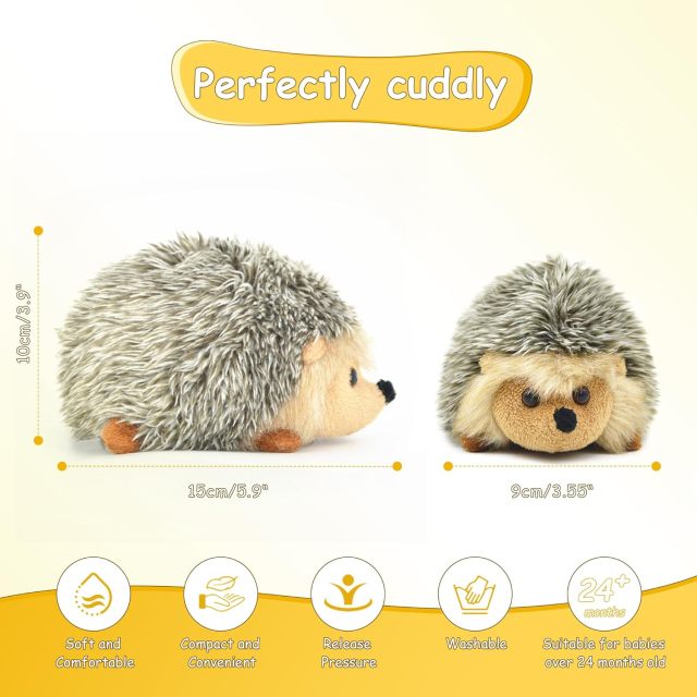 Hedgehog Stuffed Animal Large Mommy Hedgehog Plush Toys with 4 Baby Soft Cuddly Plushie Toy Sets for Birthday Gifts,KingKong Toys