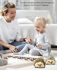 Hedgehog Stuffed Animal Large Mommy Hedgehog Plush Toys with 4 Baby Soft Cuddly Plushie Toy Sets for Birthday Gifts,KingKong Toys