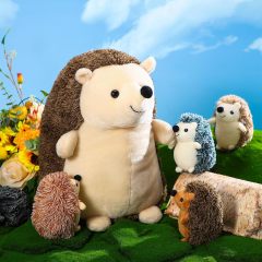 Hedgehog Stuffed Animal Large Mommy Hedgehog Plush Toys with 4 Baby Soft Cuddly Plushie Toy Sets for Birthday Gifts,KingKong Toys