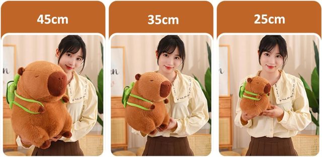 Capybara Stuffed Animals Toys Kawaii Rodents Plushie Toys With Turtle Backpack Cute Capybara Doll Gift for Kids and Home Decoration,KingKong Toys