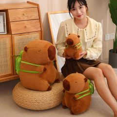 Capybara Stuffed Animals Toys Kawaii Rodents Plushie Toys With Turtle Backpack Cute Capybara Doll Gift for Kids and Home Decoration,KingKong Toys