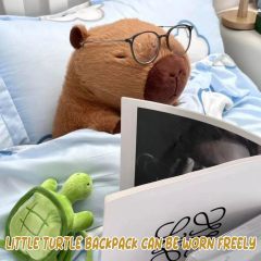 Capybara Stuffed Animals Toys Kawaii Rodents Plushie Toys With Turtle Backpack Cute Capybara Doll Gift for Kids and Home Decoration,KingKong Toys