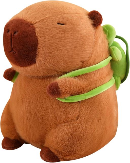 Capybara Stuffed Animals Toys Kawaii Rodents Plushie Toys With Turtle Backpack Cute Capybara Doll Gift for Kids and Home Decoration,KingKong Toys
