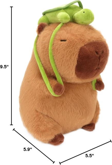 Capybara Stuffed Animals Toys Kawaii Rodents Plushie Toys With Turtle Backpack Cute Capybara Doll Gift for Kids and Home Decoration,KingKong Toys