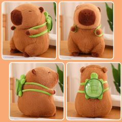 Capybara Stuffed Animals Toys Kawaii Rodents Plushie Toys With Turtle Backpack Cute Capybara Doll Gift for Kids and Home Decoration,KingKong Toys