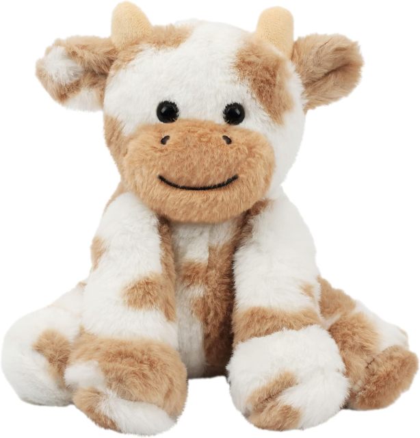Adorable Plush Cow Toy Floppy Dairy Cattle Soft Stuffed Animal Cute Birthday Gifts for Boys Girls Kids Toddlers,KingKong Toys