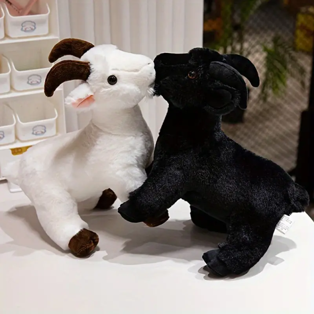 Diy Goat Plush Toy black short Fabric Stuffed plushies white sheep Toys,KingKong Toys