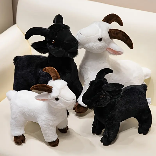 Diy Goat Plush Toy black short Fabric Stuffed plushies white sheep Toys,KingKong Toys