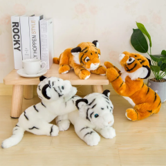 Soft Cotton Plush Stuffed Animal Toys Tiger Elephant Lion Raccoon Zebra Embroidered Design Comforter Function Birthday Occasion,KingKong Toys