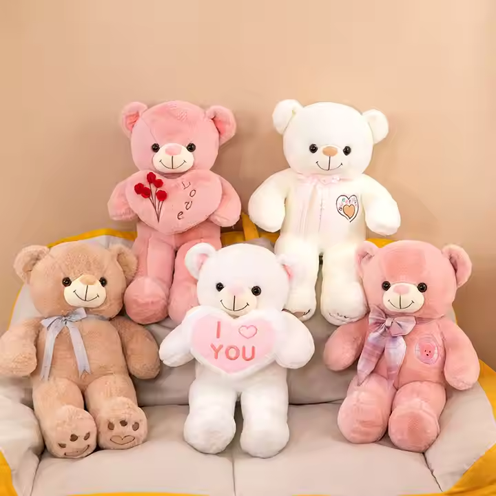 Valentine's Day Teddy Bear Soft Cotton Red Heart 'I Love You' Stuffed Animals Toys Gifts,KingKong Toys